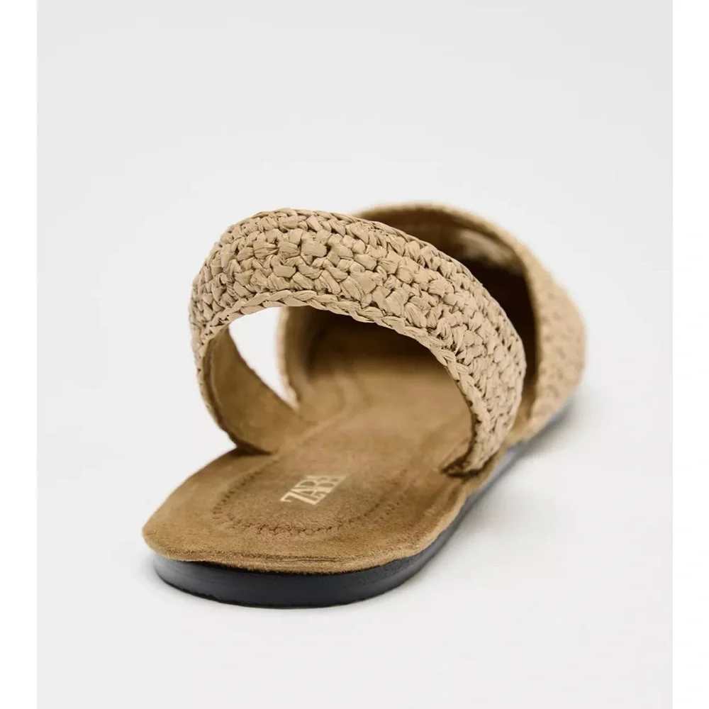 Zara Braided Slingback Flats NWT